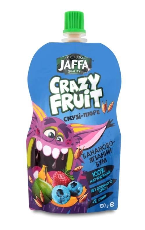 Смузі-пюре Jaffa Crazy Fruit Банан-Яблуко-Чорниця зі злаками 100 г (2831142766)