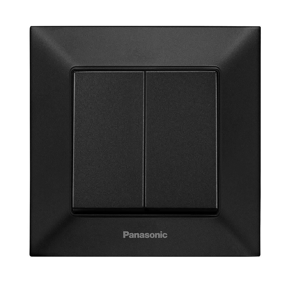 Вимикач Panasonic Arkedia Slim двоклавішний швидкий монтаж Чорний (40005) Вимикач Panasonic Arkedia Slim двоклавішний швидкий монтаж Чорний (40005)