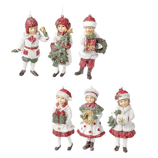 Новогодняя подвеска Flora Детки микс 11 см 6 шт. (11221)