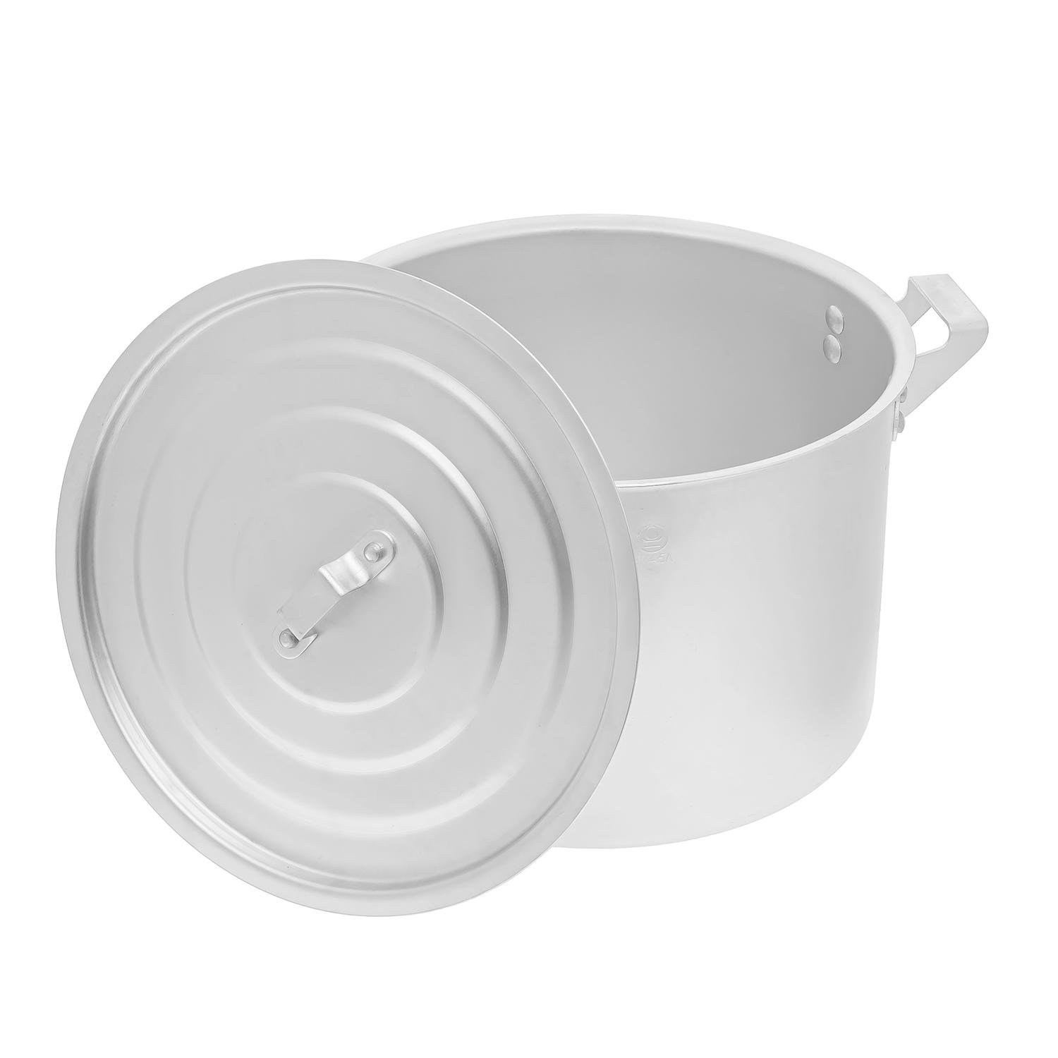 Кастрюля матовая алюминиевая Interos с крышкой 20 л (86211) - фото 2 Кастрюля матовая алюминиевая Interos с крышкой 20 л (86211) - фото 2