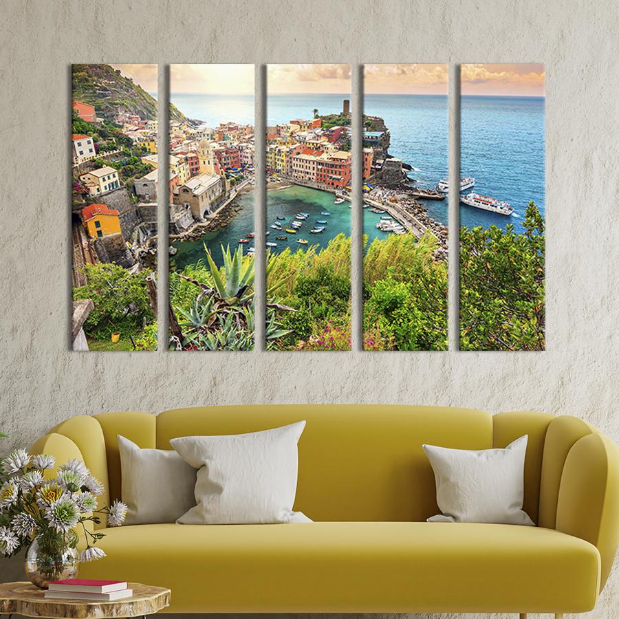 Модульна картина з 5 частин Chinkwe-Trre: П'ять земель італійської Рив'єри 87х50 см (352-51)