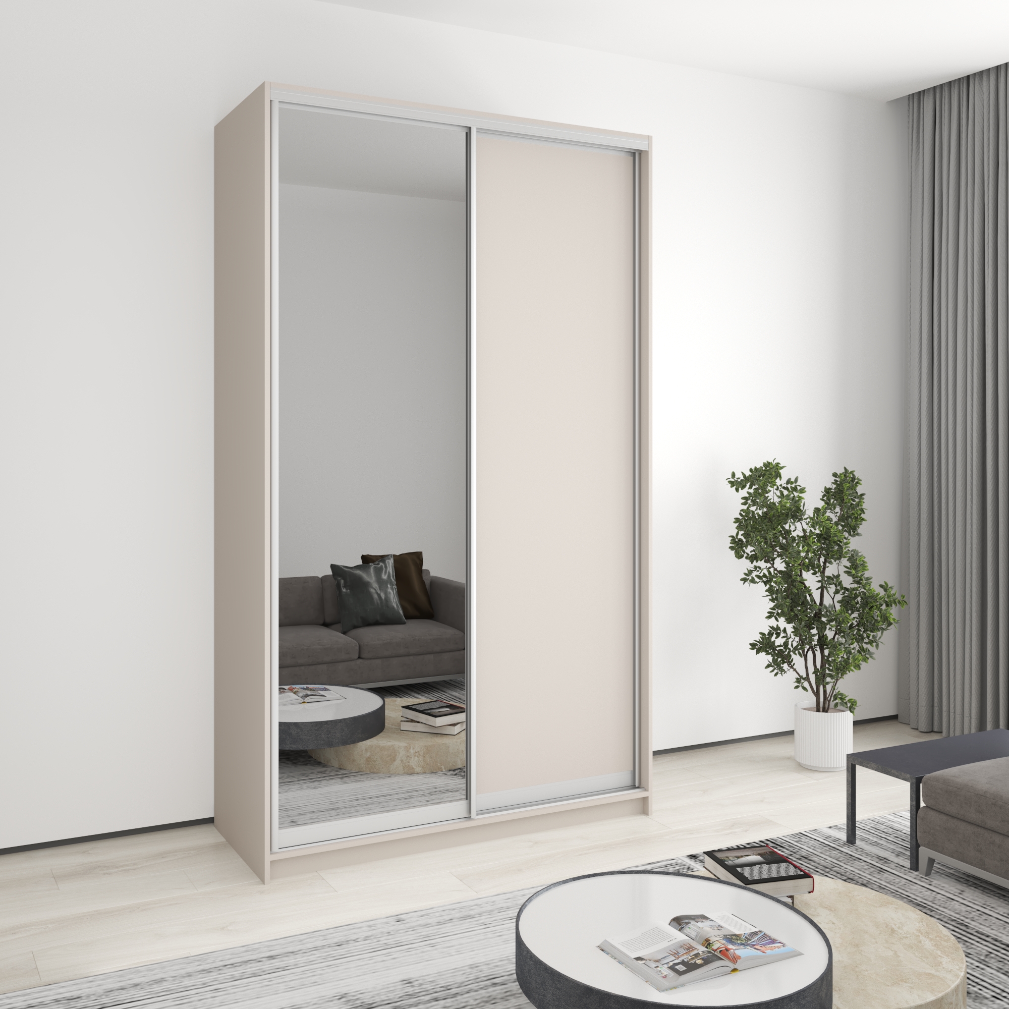 Шкаф-купе двухдверный Mebel Star Стандарт AL MBS-3694 140х45х240 см Кашемир (1004878) Шкаф-купе двухдверный Mebel Star Стандарт AL MBS-3694 140х45х240 см Кашемир (1004878)