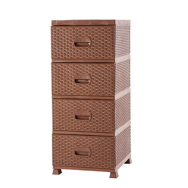 Комод пластиковый Violet House Caramel Ротанг Коричневый (MR12273)