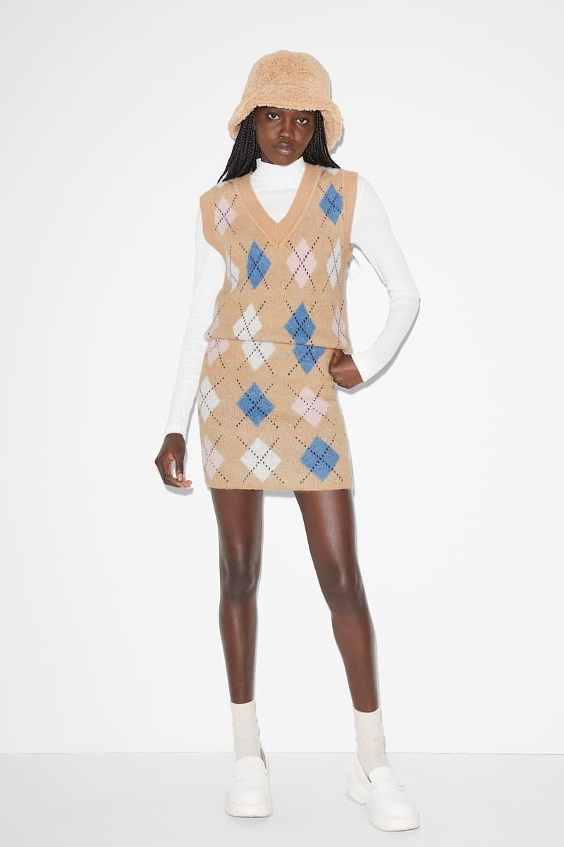 Спідниця C&A Візерунки XS Бежевий (742192188786)