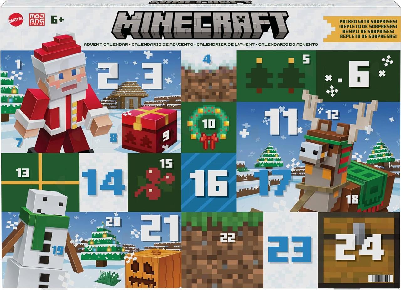 Адвент-календарь Mattel Minecraft 2025 с фигурками и аксессуарами (JMJ41)