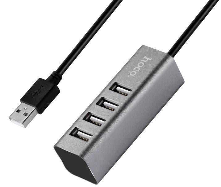 USB-хаб Hoco 4-USB-портів 0,8 м USB 2.0/3.0 Gray (d6d943ce)