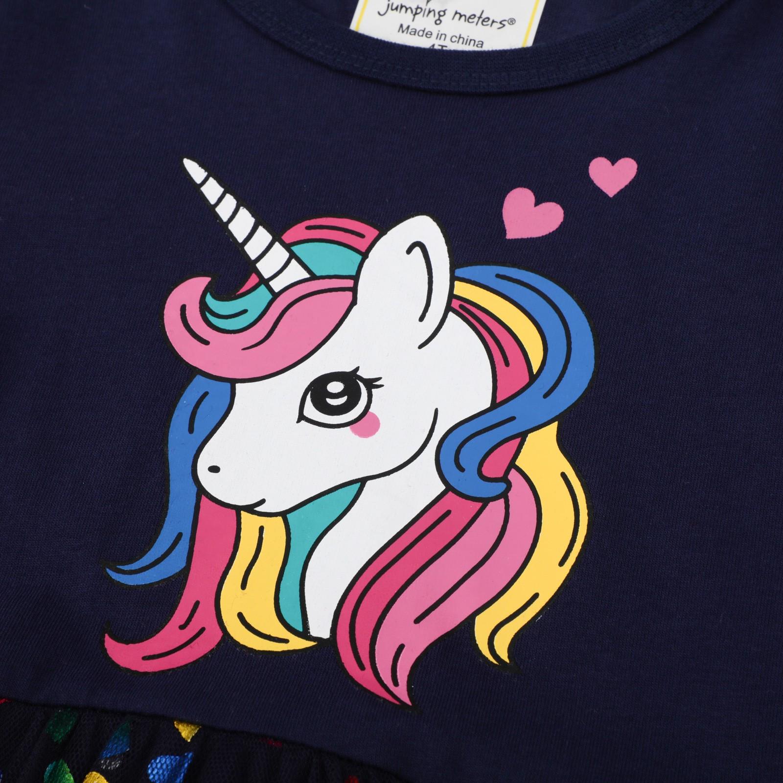 Платье детское с единорогом короткий рукав 104 см (23991784) - фото 3 Платье детское с единорогом короткий рукав 104 см (23991784) - фото 3