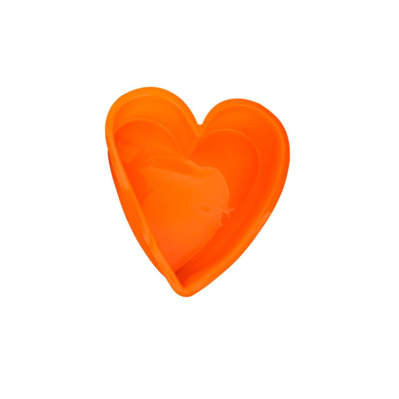 Форма силиконовая для выпечки Сердце 26,5х25 см Оранжевый (2358424419)