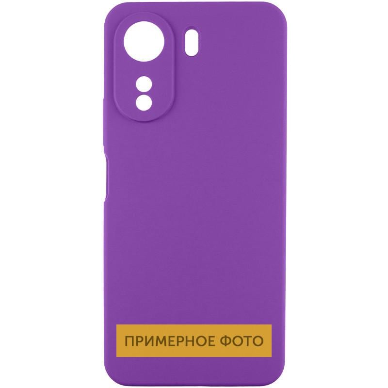 Противоударный чехол TPU GETMAN Liquid Silk Full Camera для Xiaomi Redmi 13C / Poco C65 Фиолетовый / Purple
