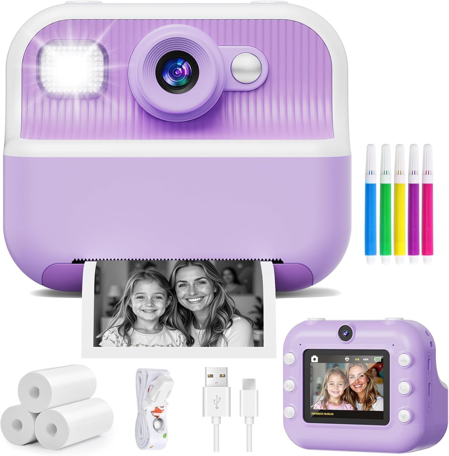 Фотокамера мгновенной печати и записи видео для детей Ningbo Фиолетовый (5890) - фото 5