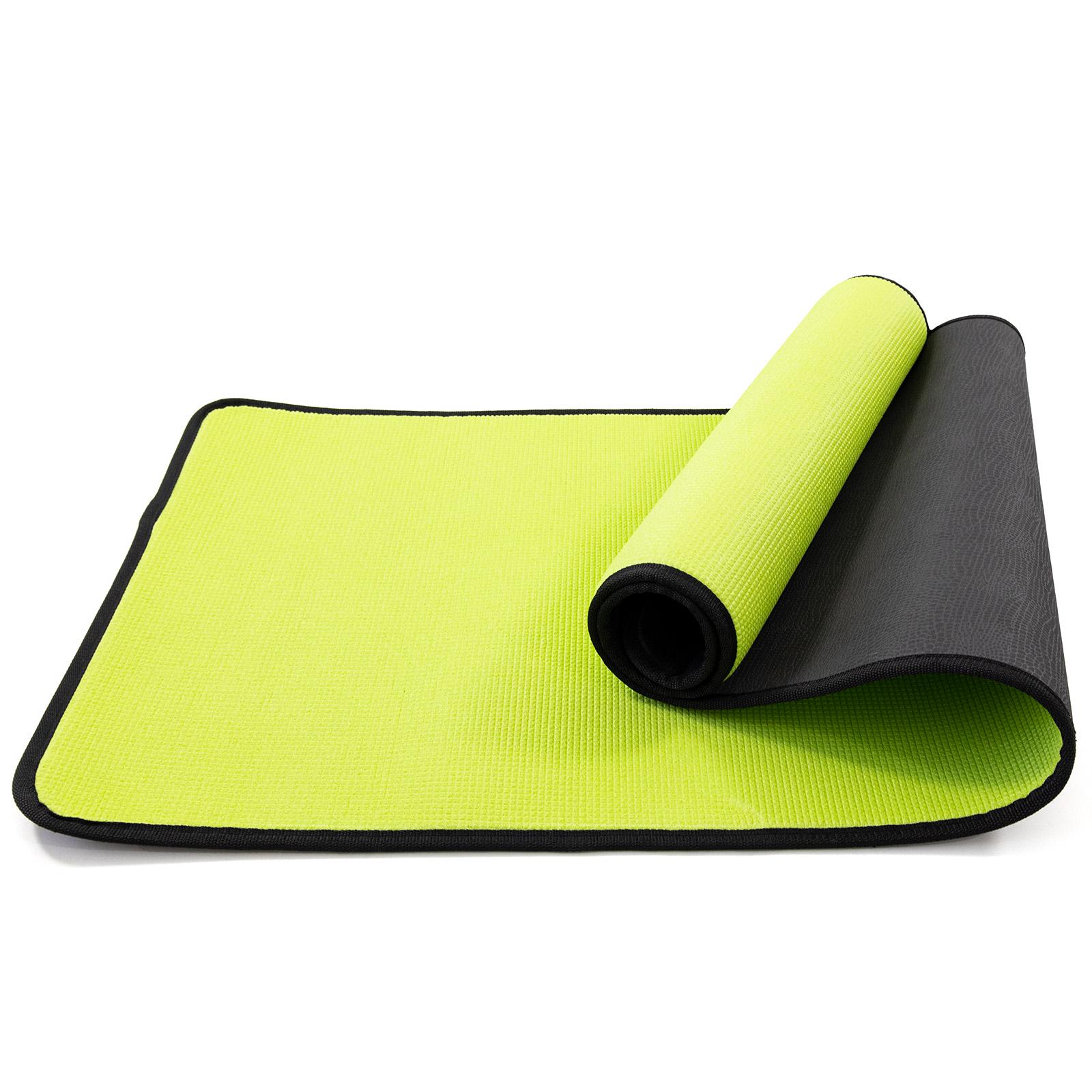 Килимок для йоги та фітнесу EVA Osport Yoga Pro/8 мм Чорно-салатовий (OF-0275) - фото 1