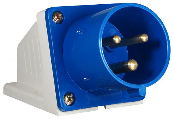 Силовая вилка АСКО ВС 523 2P+PE 32А 230 В стационарная IP44 Синий (A0080060004)