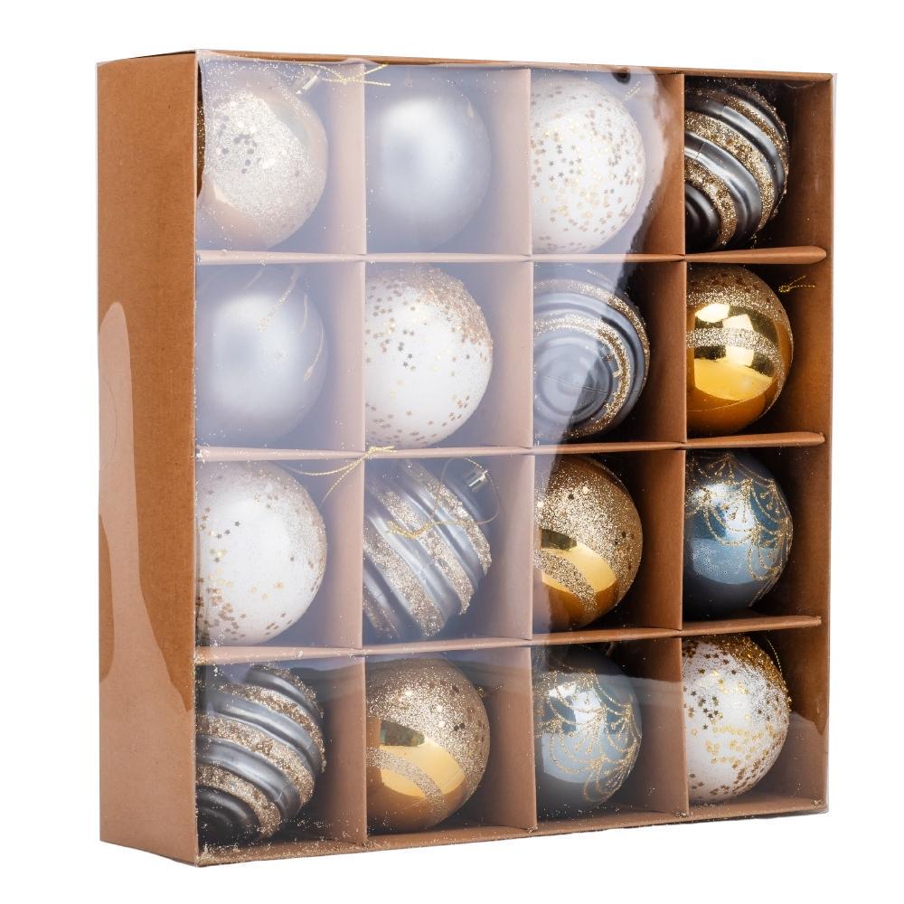 Набор елочных шаров Ледяной Жемчуг 16 шт. (9125-023) - фото 2