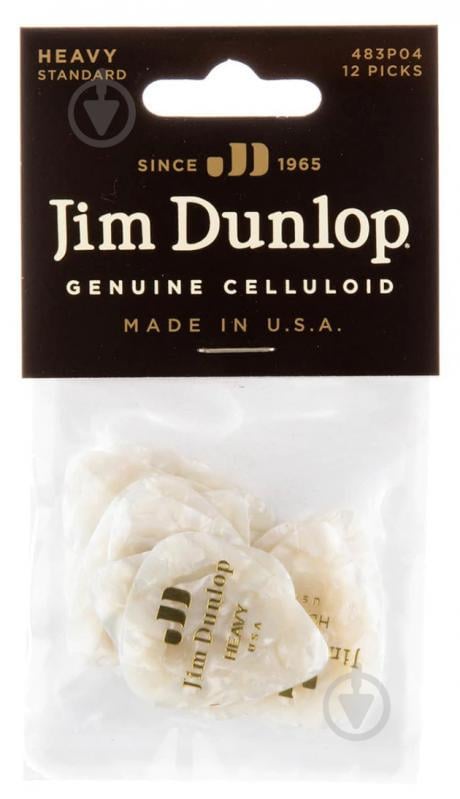 Медіатори Dunlop 483P04HV Genuine Celluloid White Pearloid Heavy Player's Pack (12 шт.) Медіатори Dunlop 483P04HV Genuine Celluloid White Pearloid Heavy Player's Pack (12 шт.)