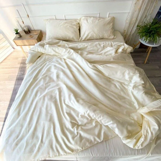 Комплект постельного белья односпальный сатин Кремовый (2008985501)