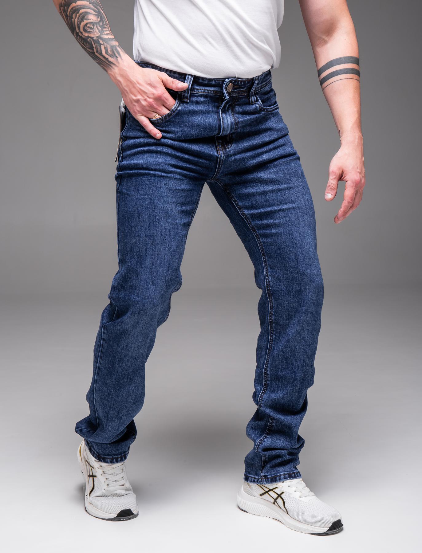 Джинсы мужские WG прямого кроя р. 30 Синий (2399/1) - фото 4