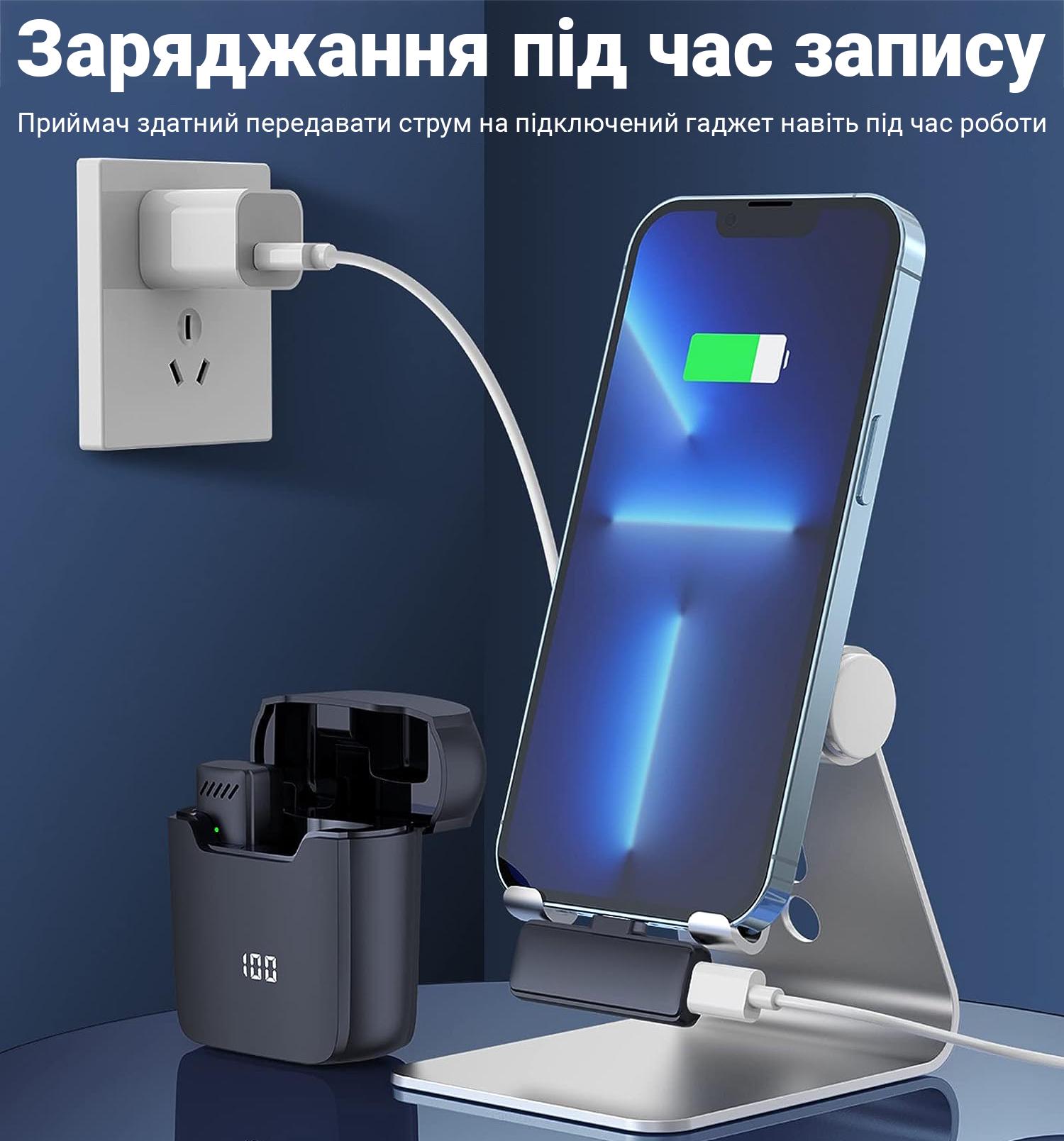 Микрофон петличный беспроводной Savetek P32 с Lightning с зарядным кейсом для iPhone/iPad/Macbook 2,4 ГГц - фото 13