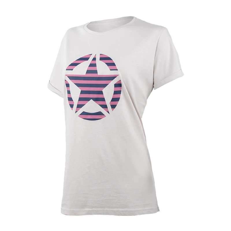 Футболка женская JEEP T-SHIRT OVERSIZE STAR Striped Print Turn L Серый (O102613-J863 L)