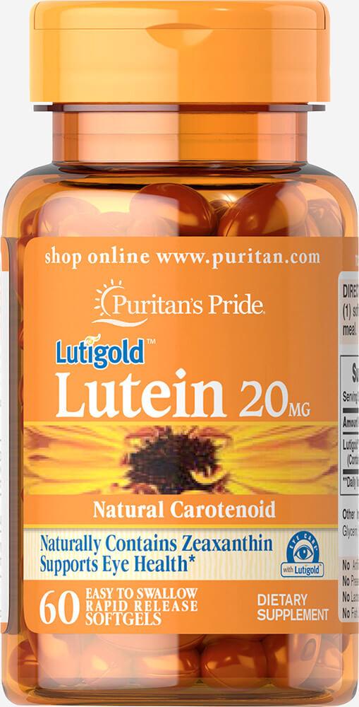 Лютеїн із зеаксантином Puritan's Pride Lutein 20mg with Zeaxanthin 60 softgels