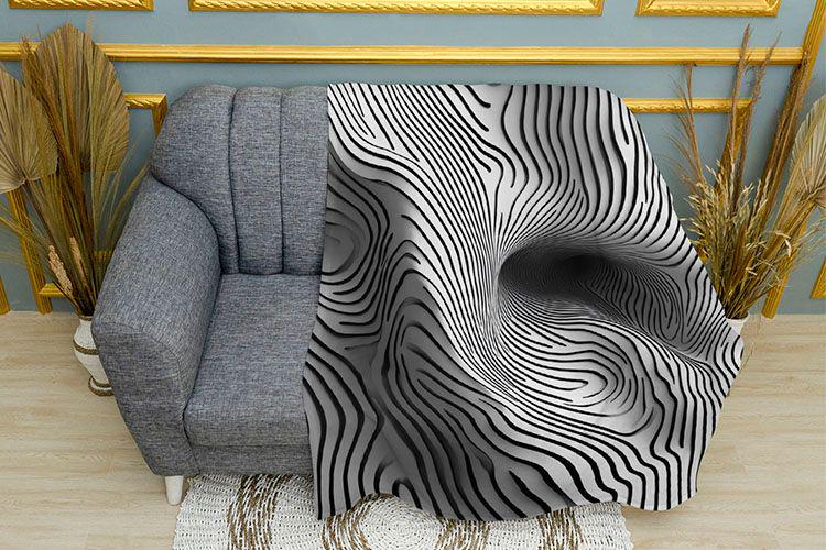 Плед 3D Monochrome Spiral плюш однослойный 150х210 см (114319-1)