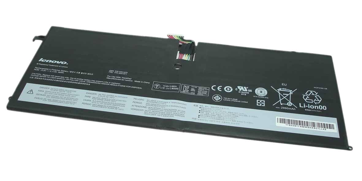 Аккумулятор для ноутбука Lenovo 45N1070 Thinkpad X1 Carbon 3440 14,8V 2990 mAh Black Аккумулятор для ноутбука Lenovo 45N1070 Thinkpad X1 Carbon 3440 14,8V 2990 mAh Black