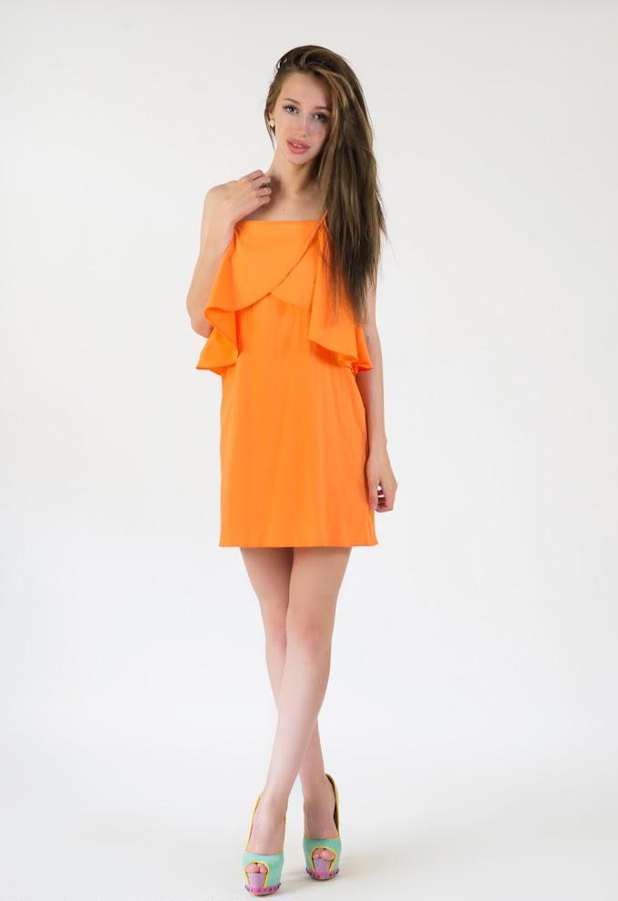 Платье Podium Sandy 21334-ORANGE S Оранжевый