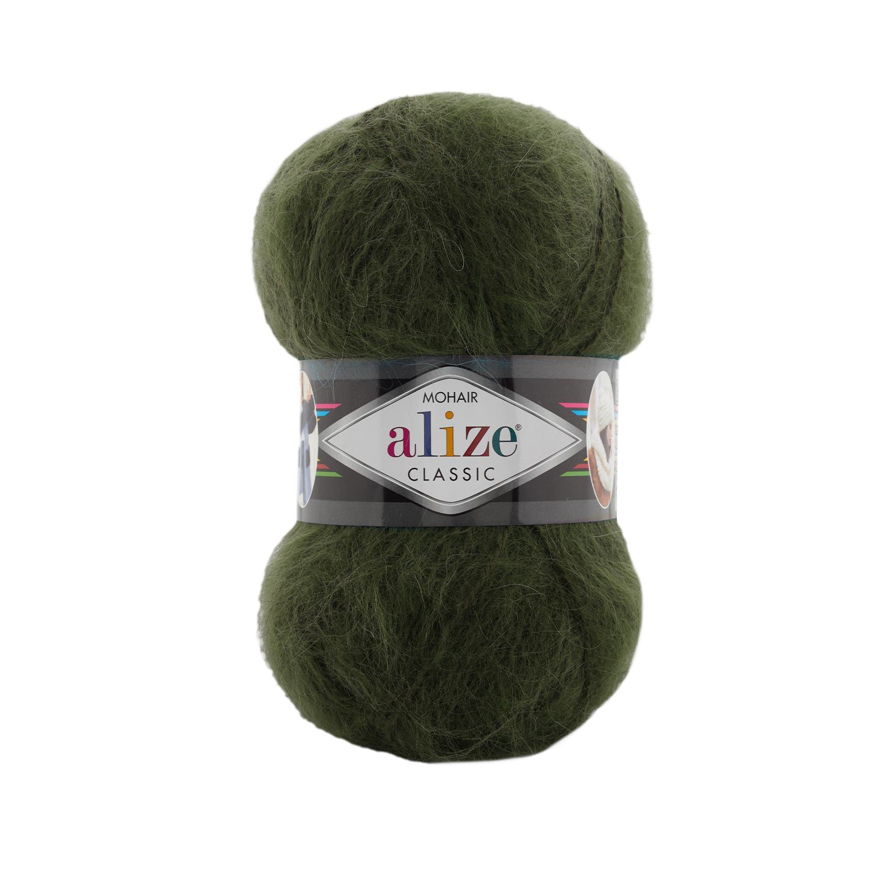 Пряжа Alize Mohair Classic 620 Хаки (6517)