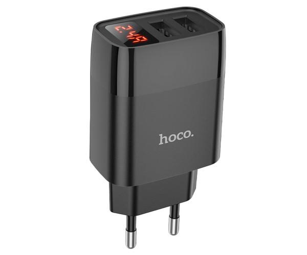 Пристрій зарядний мережевий Hoco C86A 2 USB 2,4 A без кабелю Чорний