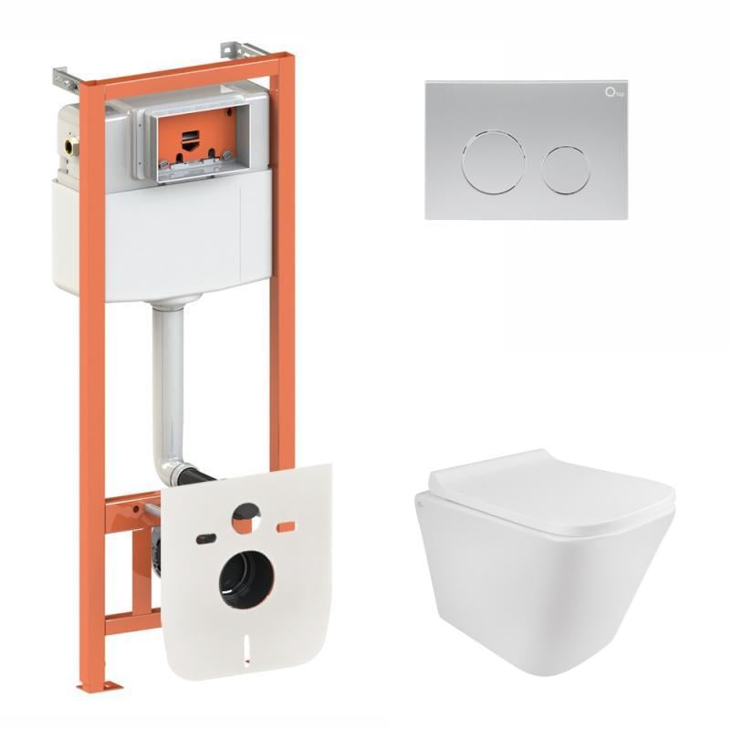 Набор Q-tap инсталляция Nest QT0133M425 с панелью смыва круглой QT0111M11111SAT и унитазом с сиденьем Tern QT1733052ERW (30344613)