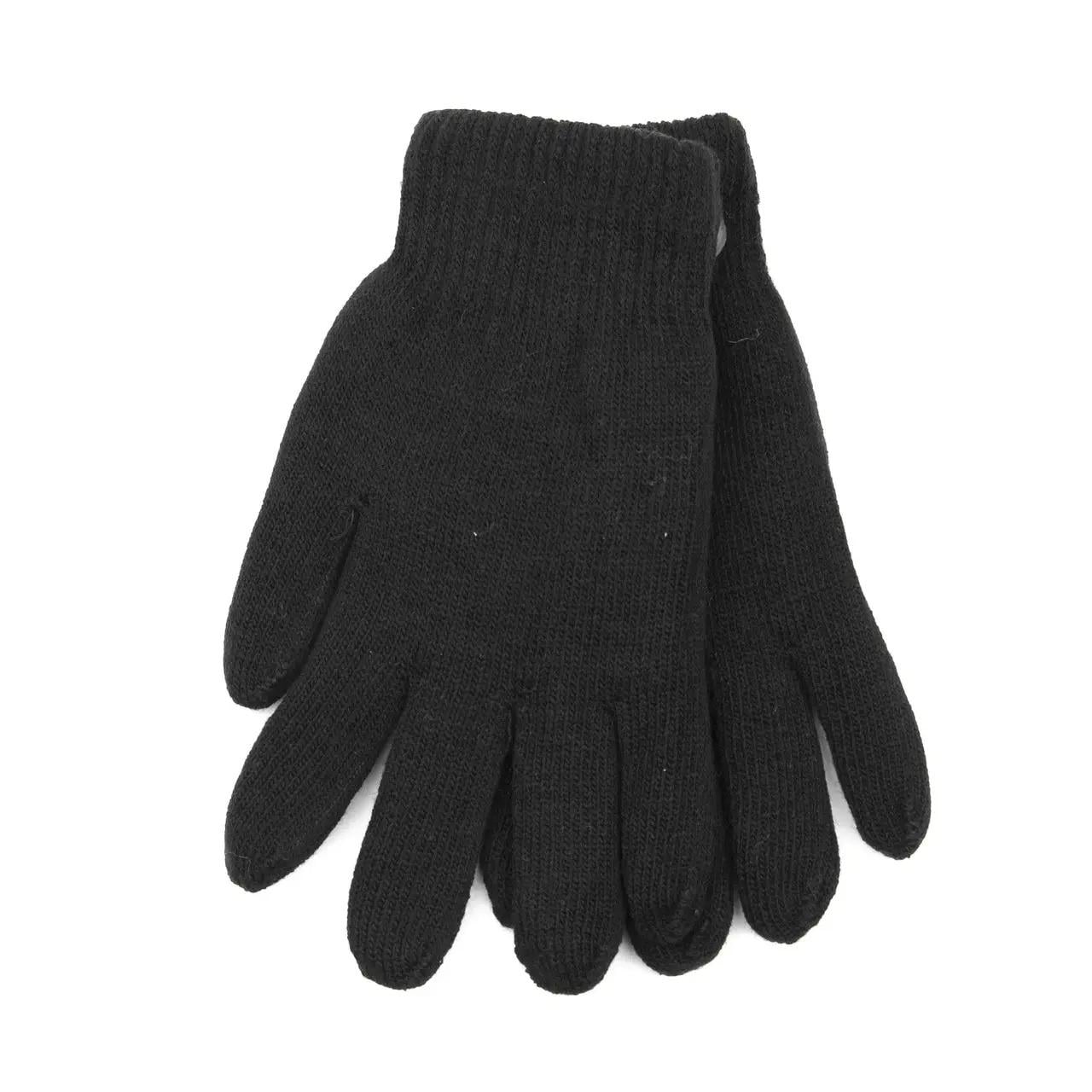 Перчатки мужские двойные вязаные шерстяные S Черный (23-3-15)