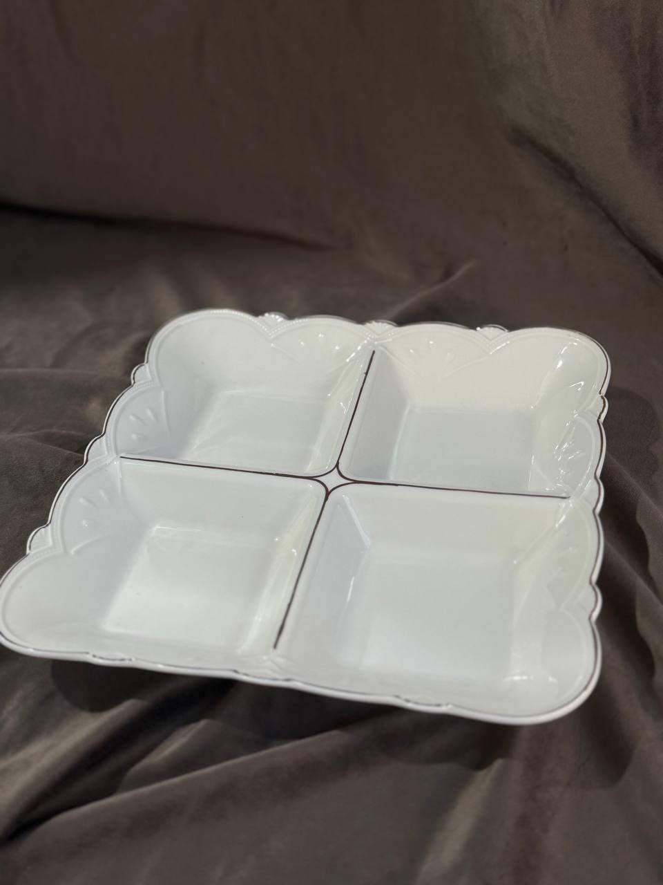 Менажниця керамічна YIWU HP-20-27 4-х секційна 25 см Білий (HP-20-27) - фото 6 Менажниця керамічна YIWU HP-20-27 4-х секційна 25 см Білий (HP-20-27) - фото 6