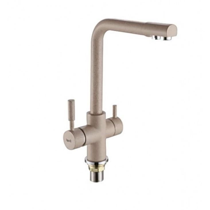 Смеситель для кухни Frap F4352-23 на две воды Бежевый (1042390) Смеситель для кухни Frap F4352-23 на две воды Бежевый (1042390)