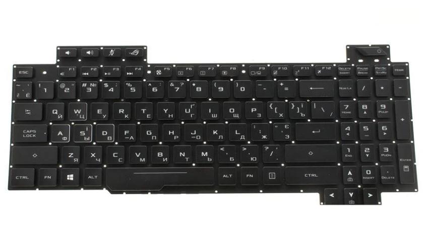 Клавиатура для ноутбука Asus GL703GS/GL703GM rus без фрейма/подсветки клавиш Black (169469) Клавиатура для ноутбука Asus GL703GS/GL703GM rus без фрейма/подсветки клавиш Black (169469)