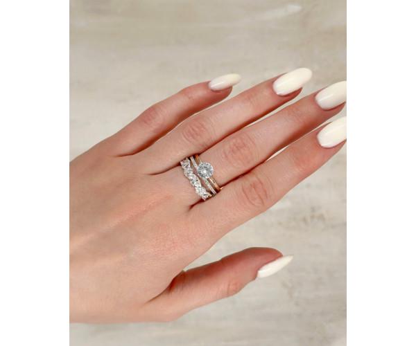 Кольцо двойное Серебряное искушение серебро с золотом (0301.Сд)