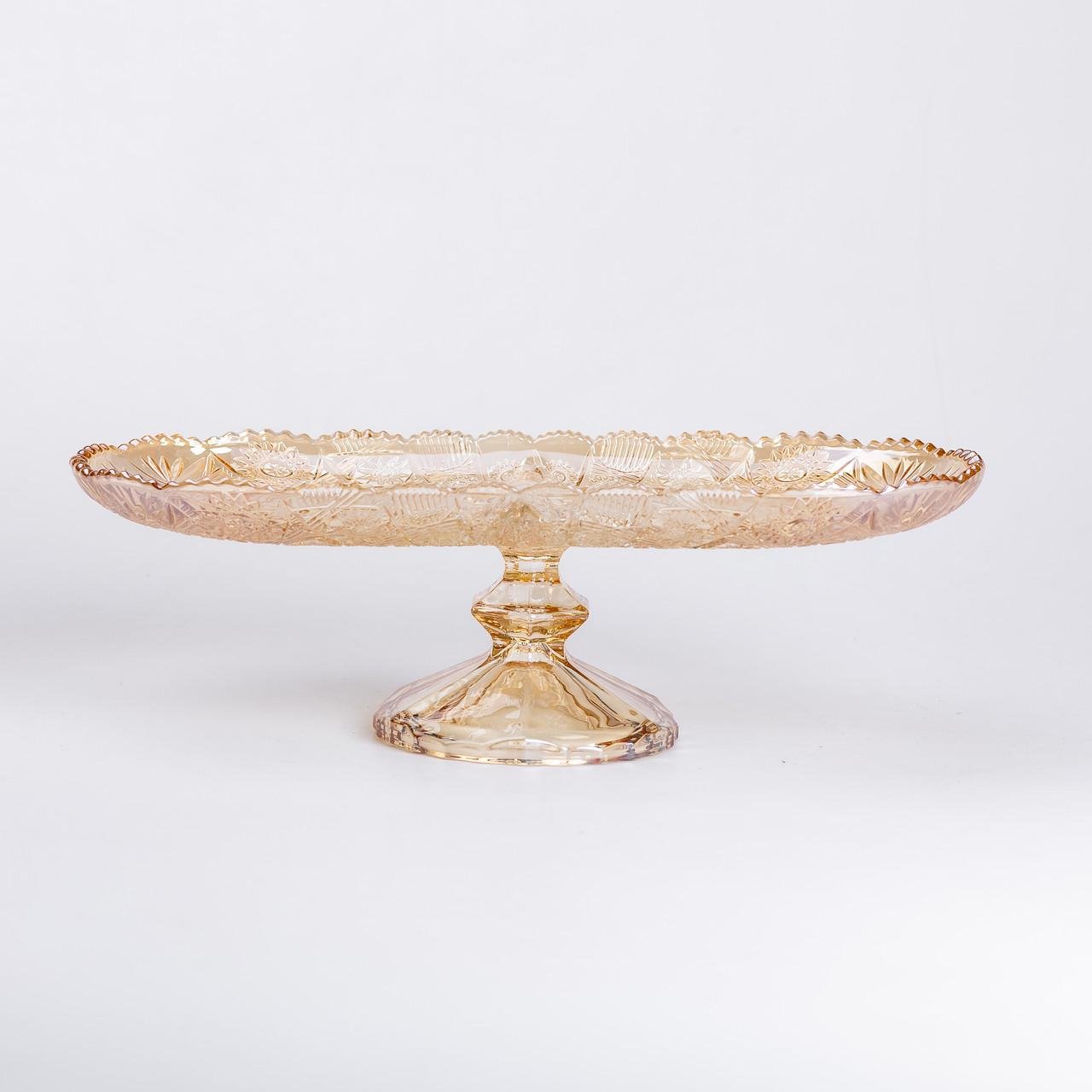 Фруктовниця скляна на ніжці 33.5х15х10.5 см овальна ваза для фруктів - фото 4 Фруктовниця скляна на ніжці 33.5х15х10.5 см овальна ваза для фруктів - фото 4