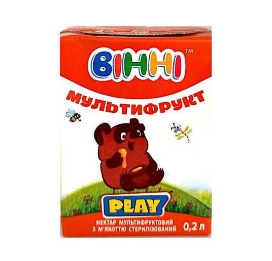 Сок детский Винни Play Мультифруктовый 200 мл (10636)