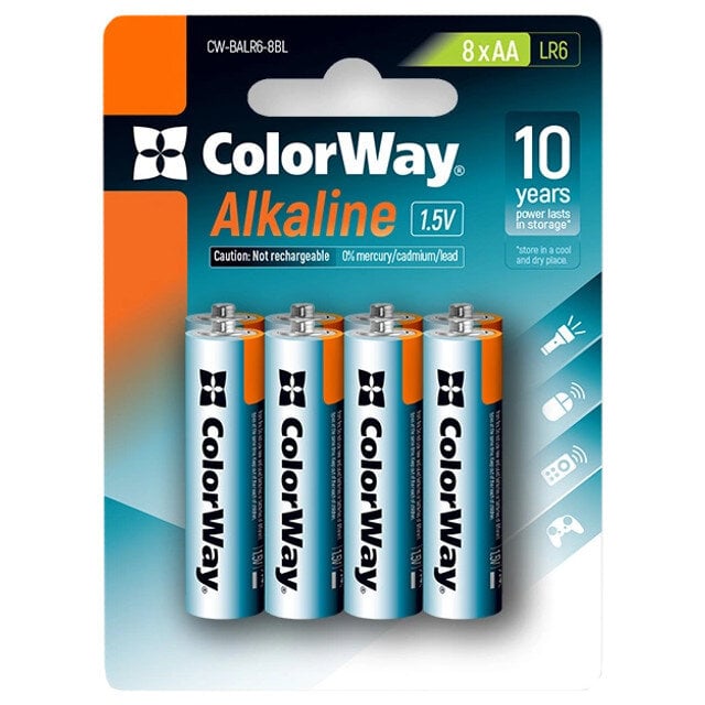 Батарейки СolorWay Alkaline Power лужні AA 8 шт. blister