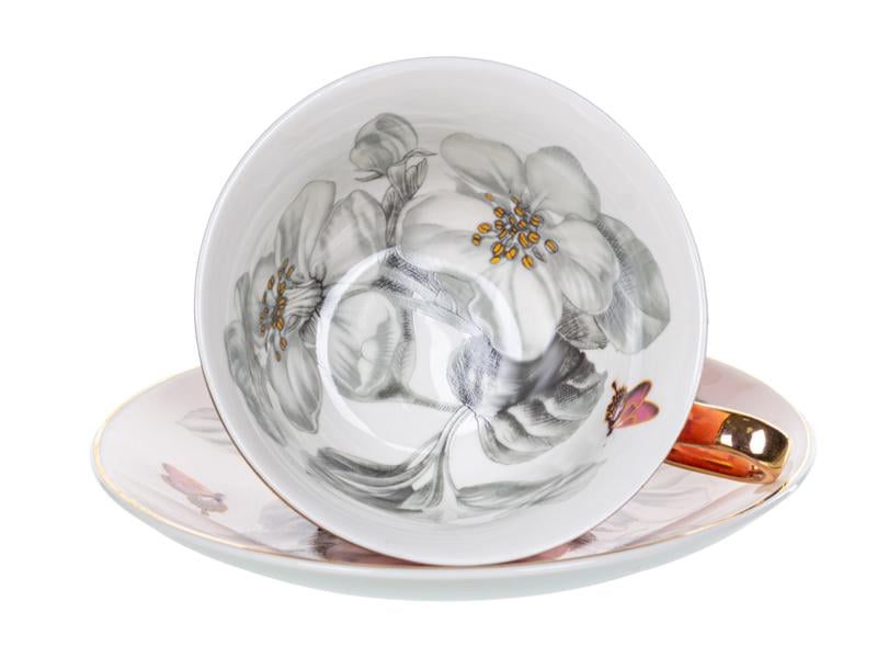 Чайний сервіз Lefard на 6 персон із золотою облямівкою Рожевий (975-059) - фото 4