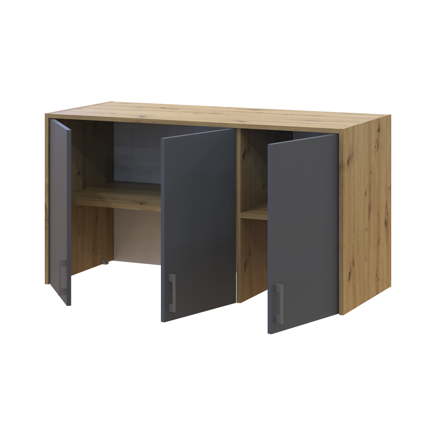 Антресоль висока Doros Ронді 3 ДСП 121х52х65 см Дуб Артізан/Графіт (41516182) - фото 2 Антресоль висока Doros Ронді 3 ДСП 121х52х65 см Дуб Артізан/Графіт (41516182) - фото 2