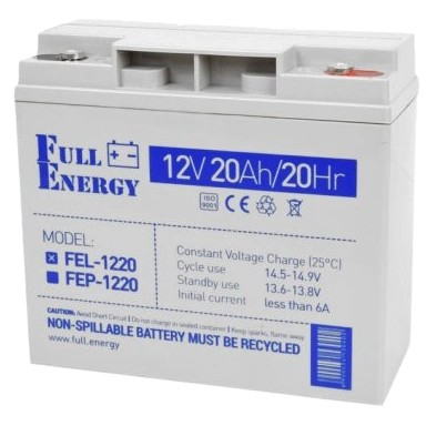 Акумуляторна батарея Full Energy FEL-1220 20 Ah 12V з технологією GEL (30359879)