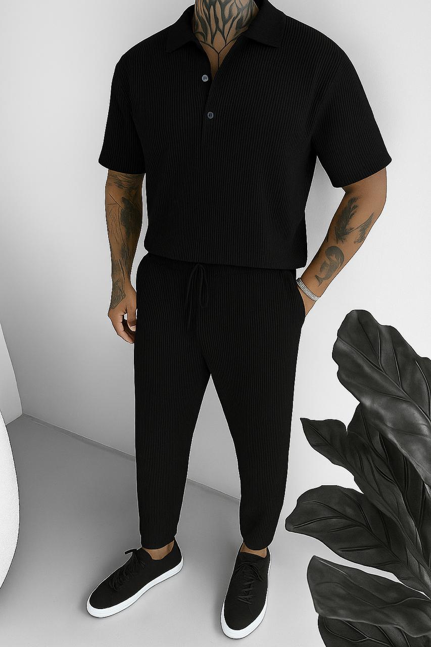 Костюм мужской Diego брюки и футболка XL Черный (Q0069/3) - фото 3 Костюм мужской Diego брюки и футболка XL Черный (Q0069/3) - фото 3