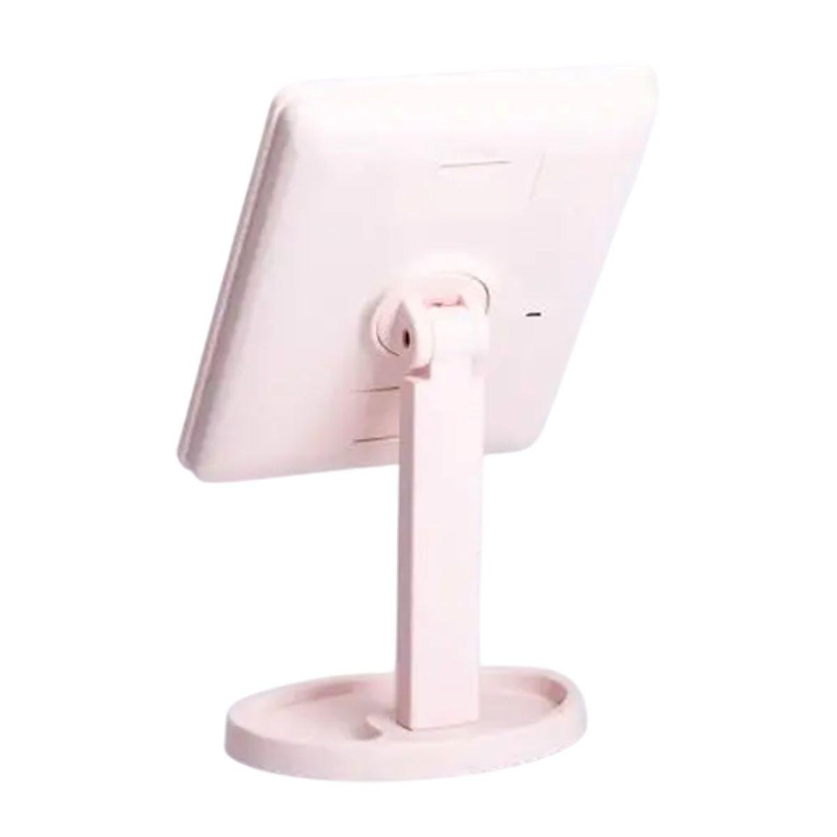 Зеркало настольное косметическое для макияжа HP-10-3AP на подставке 21х16 см 16 LED Розовый (A-033791) - фото 4 Зеркало настольное косметическое для макияжа HP-10-3AP на подставке 21х16 см 16 LED Розовый (A-033791) - фото 4