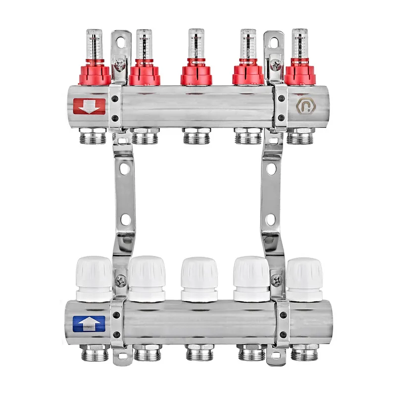 Коллекторный блок с расходомерами EUROPRODUCT EP.B3110-05-1 1" 5 выходов латунь (EP6193)