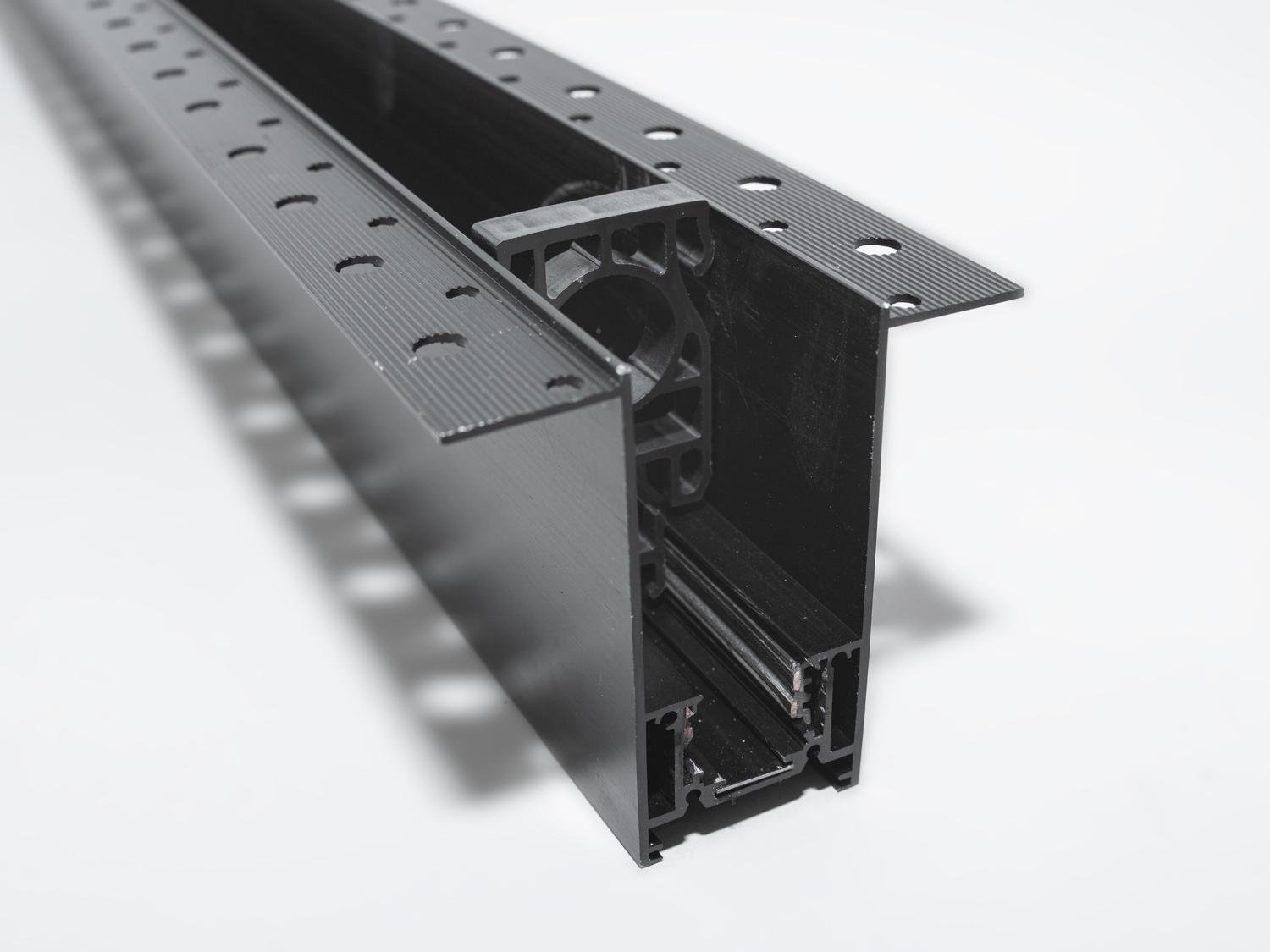 Рейлинг-шинопровод для магнитной трековой системы для скрытой установки 1 м (QY-CX101B-35-1M-BK)
