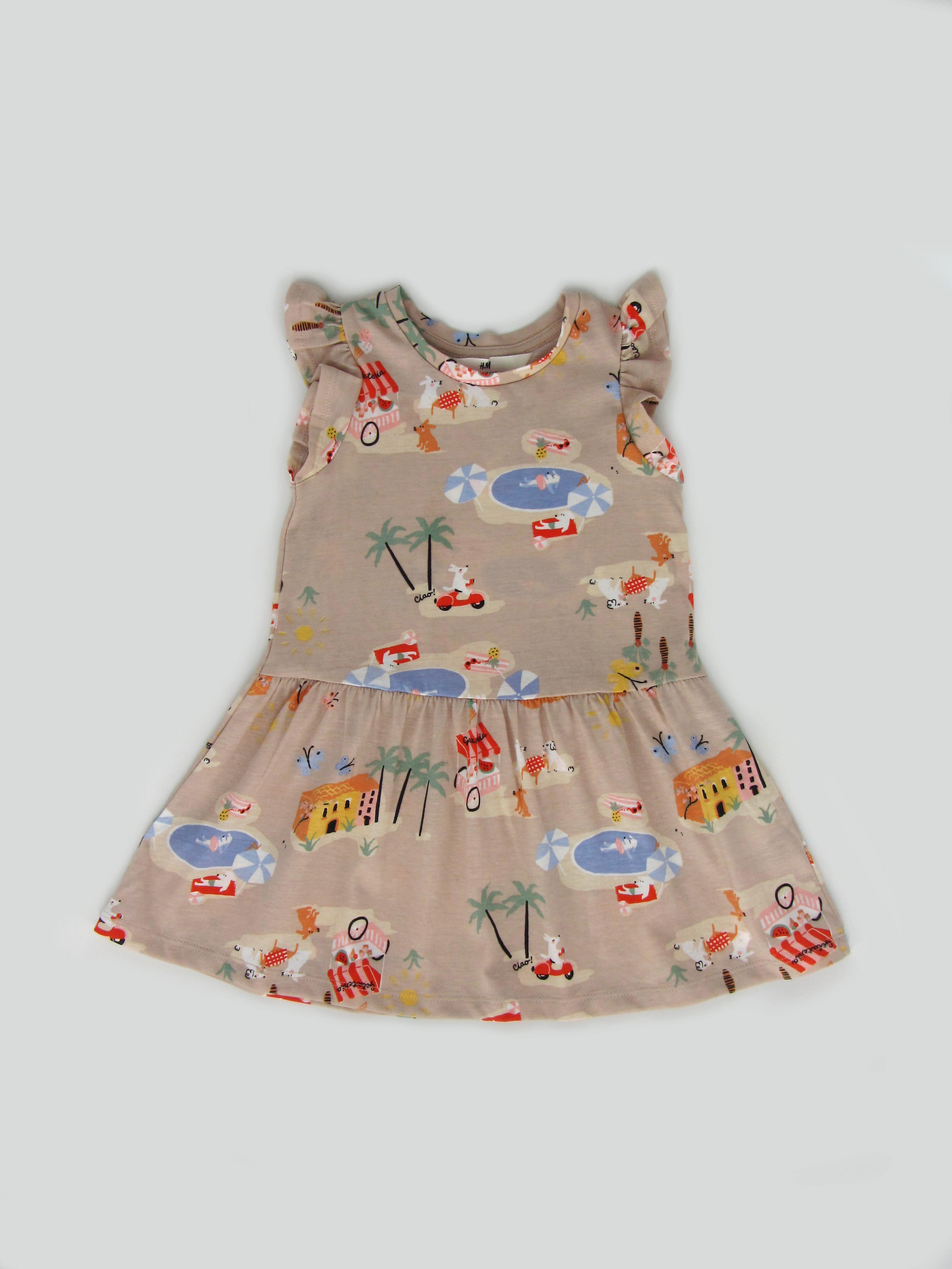 Сукня H&M Принт р. 92 см Бежевий (A2011017859)