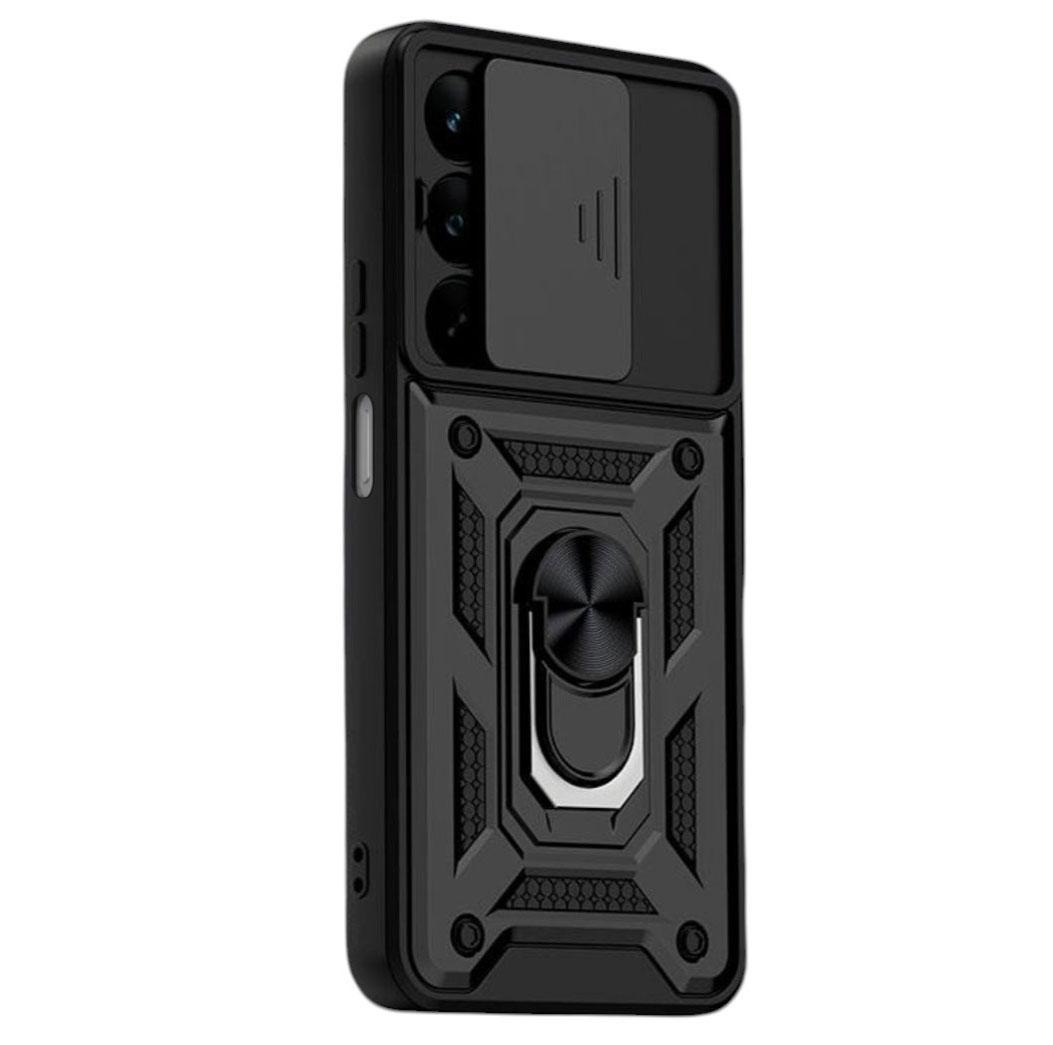 Чохол Primo Shockproof для Realme C85 протиударний з підставкою і шторкою камери Black (2952355140)