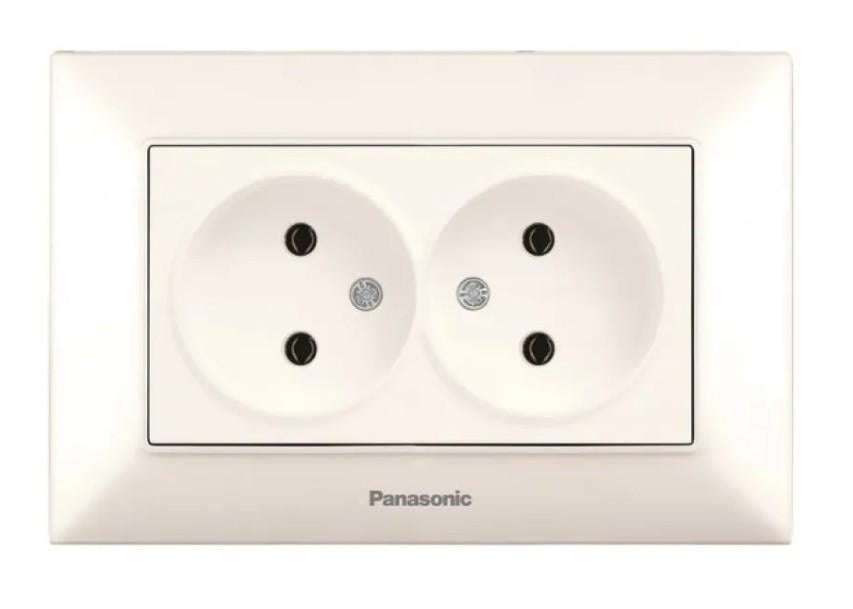 Розетка подвійна Panasonic Arkedia Slim WNTC02042BG-UA Кремовий