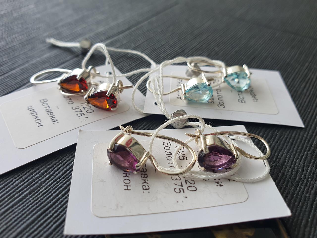 Срібні сережки Ія французька застібка 925 проба Фіолетовий (26943629) - фото 5