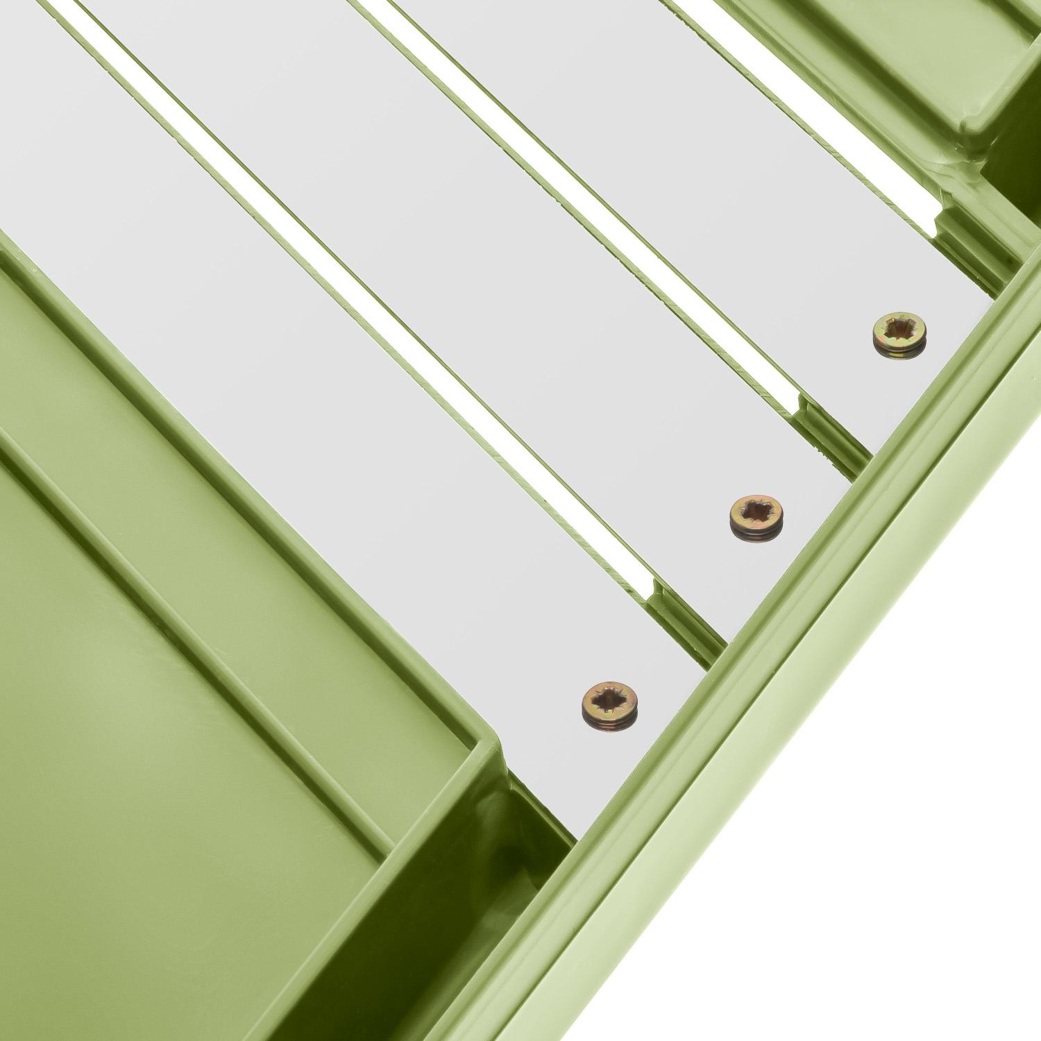 Шинковка для капусты и нарезки овощей/фруктов ручная пластиковая 3 лезвия 16,5х39 см Оливковый (86942) - фото 5