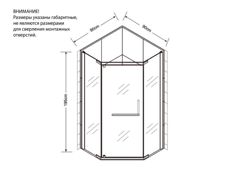 Душова кабіна розпашна Asignatura Turia без піддону 90х90 см 8 мм (39020409) - фото 15